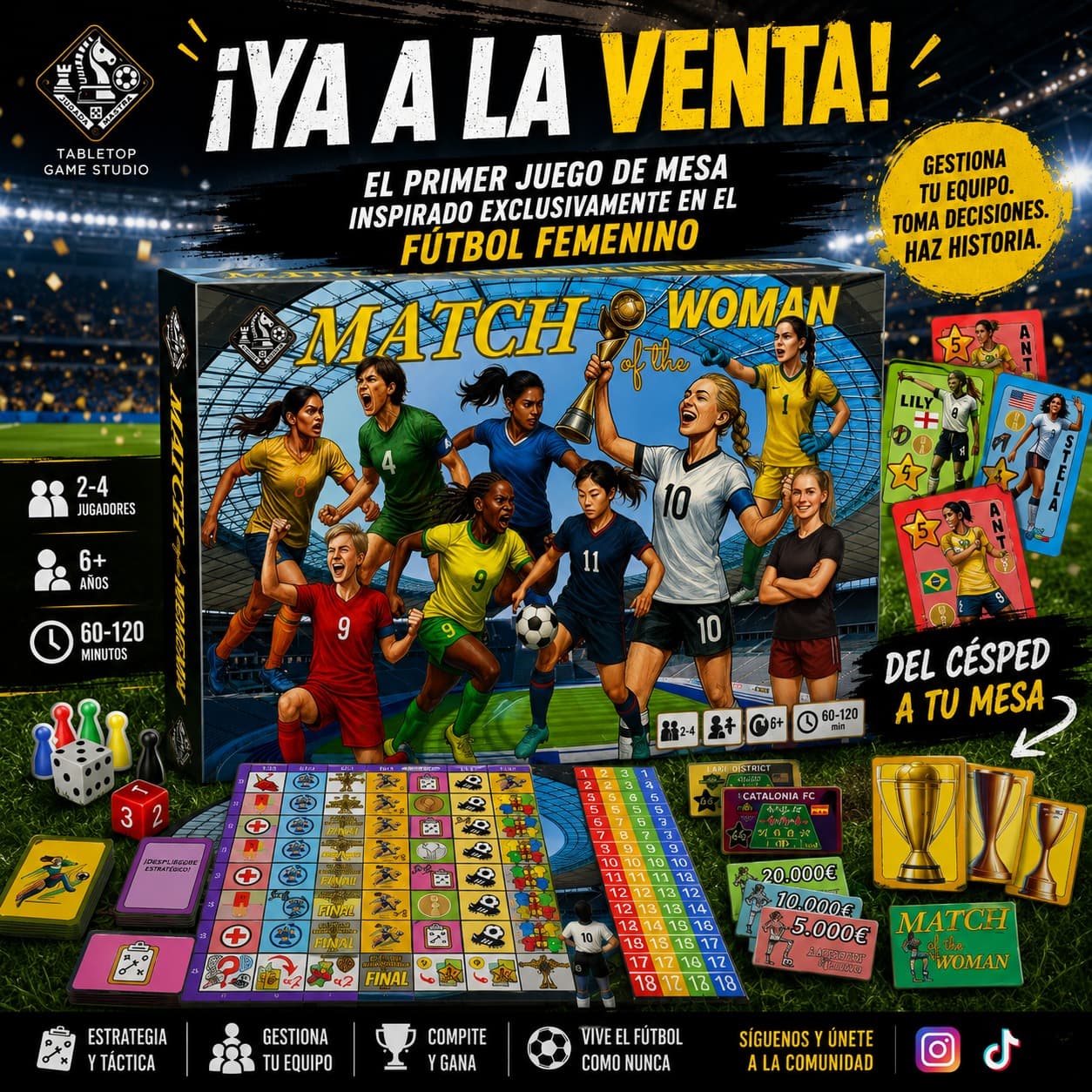 Match of the Woman — El primer juego de mesa de fútbol femenino, ya a la venta